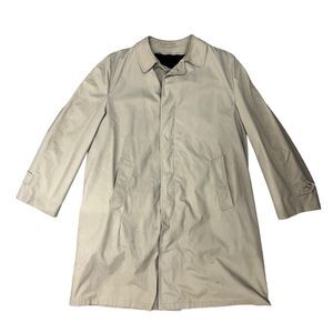 Vintage Gleneagles Trench Coat Mens 44L Cotton Outer with Callapaca Alpaca Pile